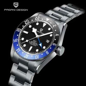 Pagani Design Black Bay 1706 GMT Sapphire Crystal 200M Automatic Black & Blue - Picture 1 of 6