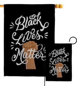 Bandera de jardín Black Lives Matter detener el racismo apoyo puño casa patio bandera - Imagen 1 de 13