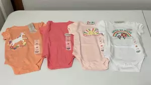 New Garanimals Baby Girl Clothes Short Sleeve Bodysuits Lot of 4 Age 3-6 Months - Picture 1 of 7