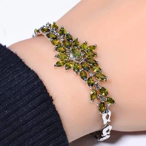 Peridot 925 Sterling Silver Tennis Bracelet 7.99" B_9732_697_1 - Picture 1 of 4