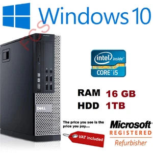 Fast PC 1TB HDD Bargain Dell 790 SFF Core i5 Computer PC 16GB Win 10 - Picture 1 of 6