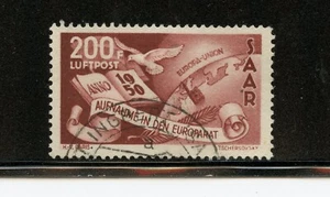 Saar #C12 (S327) Comp 1950 Symbols Council of Europe, Used, FVF, CV$210.00 - Picture 1 of 2