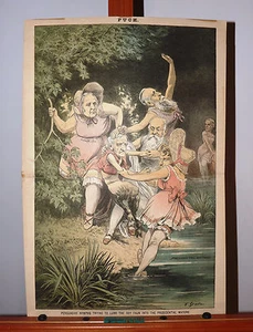 PUCK  Illustration Testing the Presidential Waters   Tilden - Picture 1 of 5