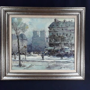 HERMAN EDOUARD WAGNER OIL ON CANVAS ORIGINAL FRAMED LISTED ARTIST PARIS - Picture 1 of 7