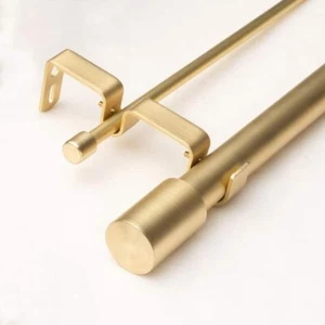 Best Home Fashion 66 - 120in Adjustable Metal Double Curtain Rod Cylinder Finial - Picture 1 of 1