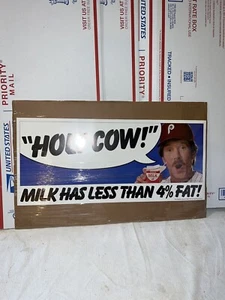 VINTAGE 1980ER MIKE SCHMIDT WERBEMILCHPLAKAT LADEN WERBUNG PHILLIES - Bild 1 von 6