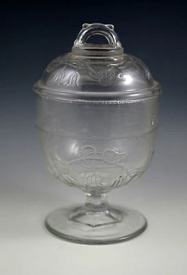 1870 EAPG, PATRÓN TEMPRANO VIDRIO CLEMÁTIDE TAMBIÉN CONOCIDO COMO AZUCARERO CUBIERTO FUCSIA RARO Foto 1 de 4