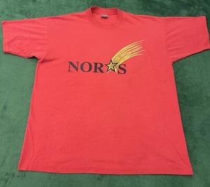 Vintage 90s North Stars Mens Red T Shirt Size Adult XL Graphics Shooting Star - Picture 1 of 6