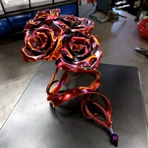 Copper Roses "Family" Bouquet Art Sculpture Anniversary Valentines Mothers Day - Picture 1 of 16