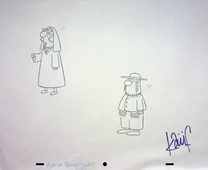 BOB & MARGARET Producción FIRMADO TODD KAUFFMAN Modelo de Personaje Diseño Lápiz #BM - Imagen 1 de 2