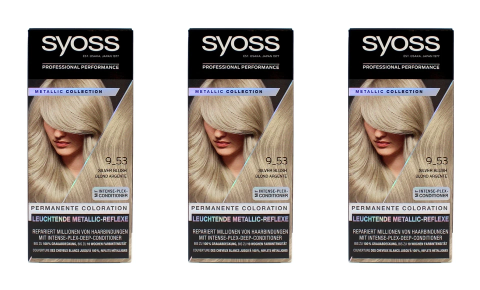3x Syoss Silver Brush 9_53 Metallic Collection Coloration , EAN4015100814934 - Bild 1 von 1