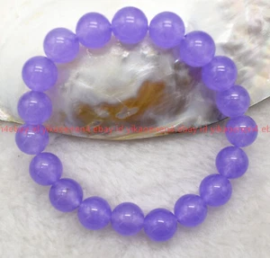 Natural 6/8/10/12/14mm Purple Alexandrite Gemstone Round Beads Bracelet 7.5" - Picture 1 of 12