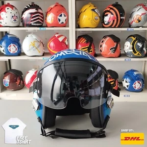 TOP GUN AZUL OMAHA HGU-55 CASCO DE VUELO PELÍCULA UTILERÍA PILOTO AVIADOR USN AZUL MARINO + CAMISA - Imagen 1 de 13