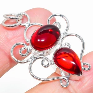 Red Carnelian Gemstone Handmade 925 Sterling Silver Jewelry Pendant Sz 1.50" - Picture 1 of 1