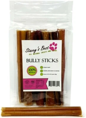 STACEY'S BEST 6 inch BULLY STICK JUNIOR All Natural Dog Chews Best Quality (25 count)