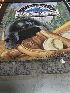 MLB Colorado Rockies Blanket 60" X 80" Microfiber Silk Touch Plush - Picture 1 of 9