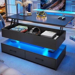 40" Lift Top Coffee Table with Storage for Living Room, Small Coffee Table Black - Picture 1 of 8