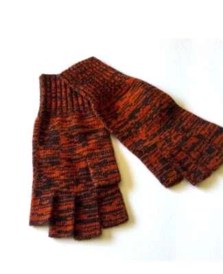 PORTOLANO LUVAS MASCULINAS DE LÃ CASHMERE MISTURA SEM DEDOS CANELA/MARROM OS NOVAS SEM ETIQUETAS - Imagem 1 de 4