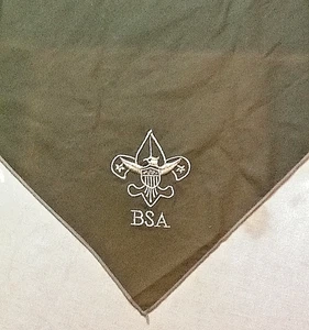 BSA NECKERCHIEF (VINTAGE) GREEN WITH SILVER EAGLE (RARE) (SOME FADING) 102325F - Picture 1 of 6