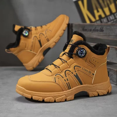 Sneakers uomo invernali senape/nero antiscivolo calde foderate tutti i giorni e ufficio - Immagine 1 di 4