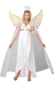 GUARDIAN ANGEL BIBLICAL ADULT FANCY DRESS CHRISTMAS GODDESS COSTUME - Picture 1 of 2