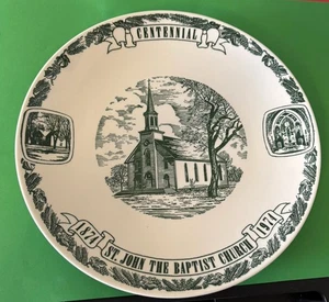 St. John The Baptist Church L’Erable IL 1974 Centennial 10” Plate - Picture 1 of 6