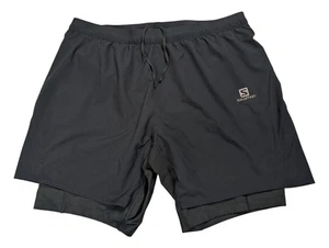 Salomon Twinskin gefütterte Shorts Herren XL Trailrunning Wandern Performance Stretch - Bild 1 von 14