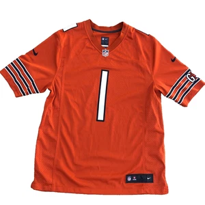Nike On Field Justin Fields #1 Trikot LARGE Orange NFL Chicago Bears GSH - Bild 1 von 11