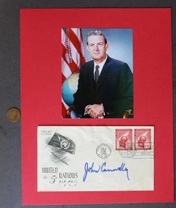 Texas Governor Pres. Cand. John Connally signed / autographed FDC & photo set - - Picture 1 of 1