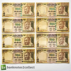 INDIA: Billetes de 15 x 500 rupias indias. - Imagen 1 de 5