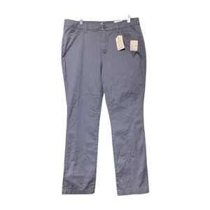 St Johns Bay Womens Gray Mid Rise Cotton Straight Leg Stretch Pants Size 16 New - Imagen 1 de 12
