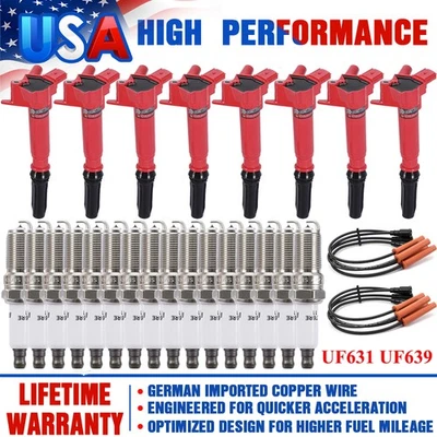 8 bobinas de encendido y bujía y cable para Ford F250 Super Duty 6,2 L V8 11-17 UF631 Foto 1 de 4