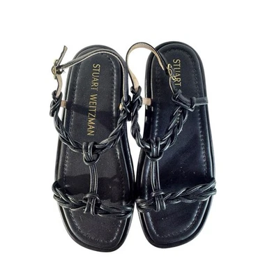 NEW $296 STUART WEITZMAN CALYPSO 8.5B BRAIDED SLINGBACK PLATFORM SANDALS NWOB - Image 1 of 4