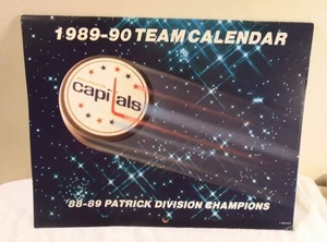 Calendario del equipo Washington Capitals 1989-90 NHL caña de hockey Langway Scott Stevens - Imagen 1 de 4