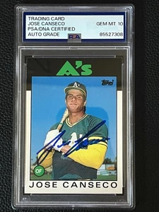 Jose Canseco 1986 Topps Traded #20T RC Signed Autograph PSA DNA Auto 10 *08 - Bild 1 von 2