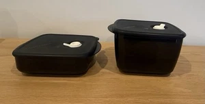 Tupperware Heat n Eat 1.5L And 600ml Heat and Eat Rock and Serve Vent Black - Picture 1 of 5