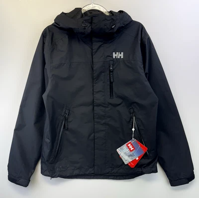 Helly Hansen Black Vancouver Rain Jacket Windbreaker Full Zip Men's Small NWT - Image 1 of 4