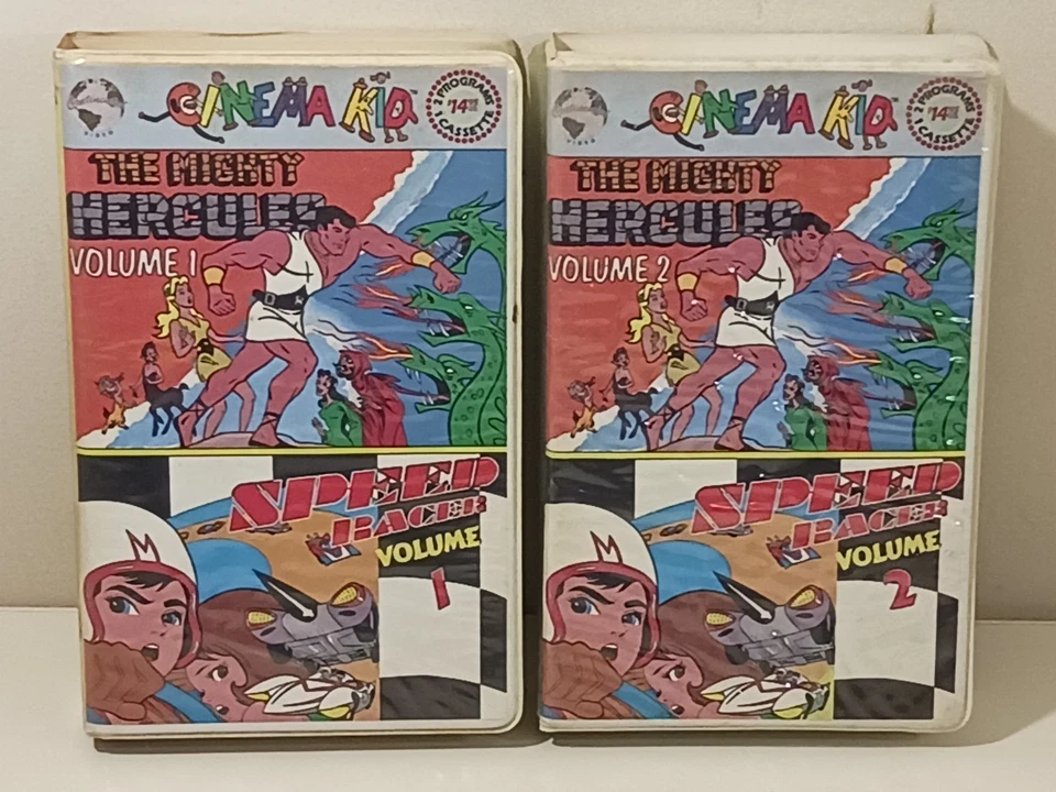 Cinema Kid Speed Racer Vol 1&2 The Mighty Hercules VHS W/Collector Cards 1985 - Image 1 of 4