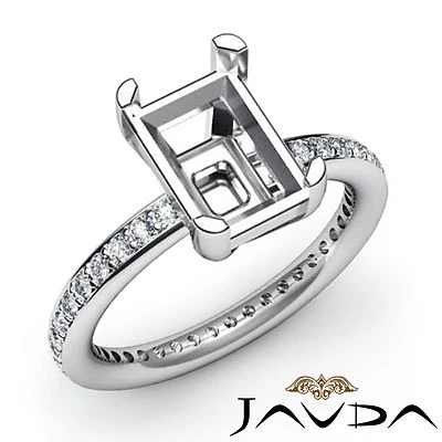 Diamond Engagement Classic Womens Ring 0.50Ct 14k White Gold Emerald Semi Mount - Image 1 of 3