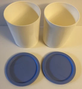 TWO Tupperware 2422A One Touch Canister A size light country blue lids - Picture 1 of 3