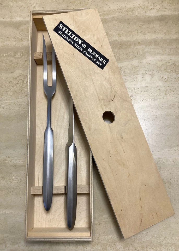 Juego de cuchillos de tenedor vintage de acero inoxidable Stelton of Denmark - NUEVO EN CAJA Foto 1 de 4