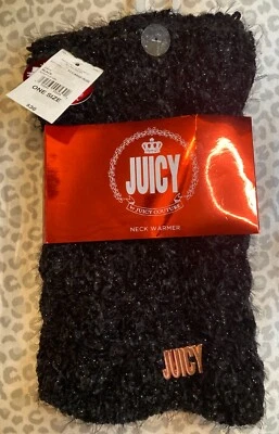Calentador de cuello para mujer Juicy Couture - negro difuso con destellos - nuevo con etiqueta de regalo Foto 1 de 4