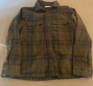 Icebreaker Herren Hemd Flanell Wolle Langarm kariert Knopf dunkelgrau blau M - Bild 1 von 14