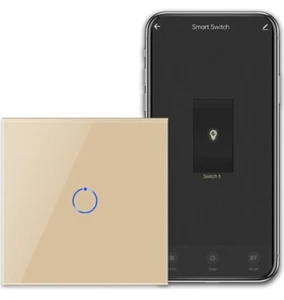 CNBINGO Smart Double Gold Touch Light Switch, Work with Alexa, Google Home Apple - Picture 1 of 9