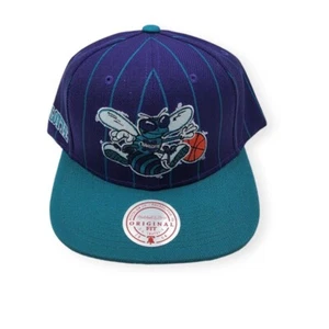 Mitchell & Ness Charlotte Hornets Team Pin Purple/Teal Adjustable Snapback Hat - Picture 1 of 7