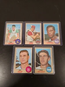 1968 Topps - 5 Card Lot - Green, Sims, Hinton, Culp, Chance - Picture 1 of 2