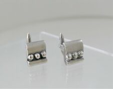 1950 Hector Aguilar .940 Silver Cufflinks THE MASTER SILVERSMITH Curve Beads