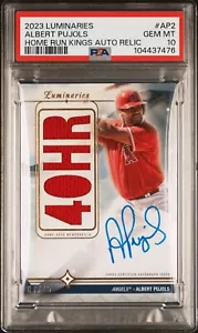 ALBERT PUJOLS 2023 TOPPS LUMINARIES HOME RUN KINGS ON-CARD AUTO RELIC /15 PSA 10 - Picture 1 of 2