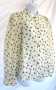 Camicia blusa C+7 nine donna taglia L con bottoni manica lunga collo alto giallo pallido nuova con etichetta - Foto 1 di 14