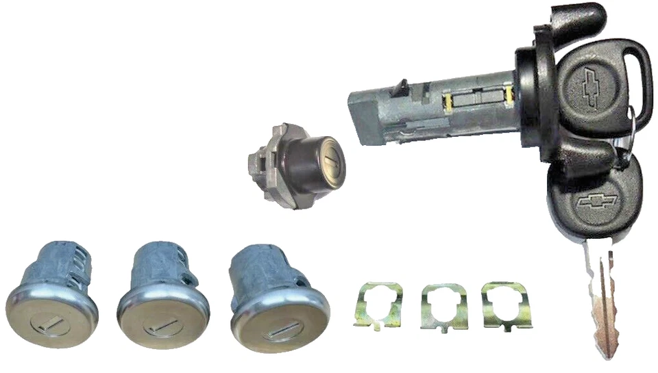 NUEVA CERRADURA DE ENCENDIDO CHEVY ASTRO OEM + 4 CERRADURAS DE PUERTA CILINDRO CON 2 LLAVES CON LOGOTIPO CHEVY OEM Foto 1 de 2